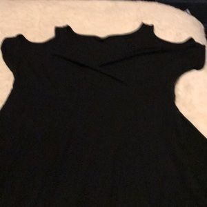 Cold shoulder black maxi dress